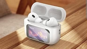 slusalice za mobitel: Bežične Bluetooth slušalice sa futrolom koja ima ugrađen ekran - — 1
