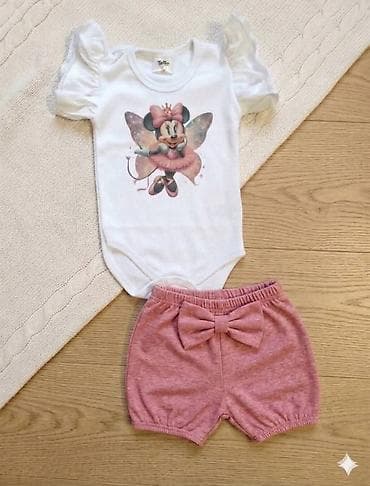 helanke zvoncare za devojcice: Komplet za bebe – bodi + pufnaste šorc gaćice + traka za kosu Komplet — 8