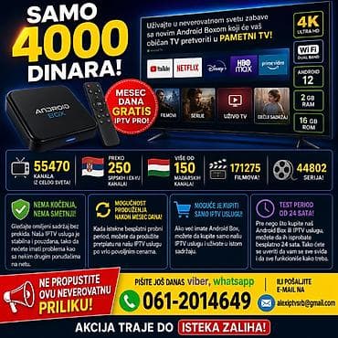 kupujem tv: ANDROID BOX SAMO 4000 DINARA! Uživajte u neverovatnom svetu zabave sa — 1