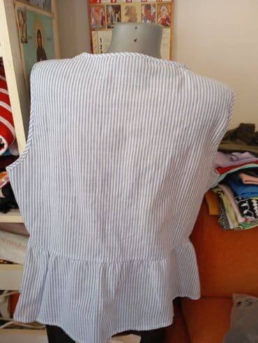 c a tunike: Arizzo, 3XL (EU 46), Cotton, Stripes, color - Light blue — 2