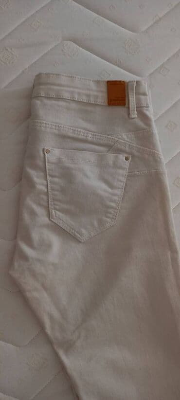 debele helanke za zimu: Stradivarius krem pantalone 36/S. Stradivarius krem pantalone — 3