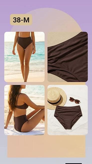 pantalone za plažu: Ženske gaćice za kupaći kostim – model visokog struka, veličina 38 — 1