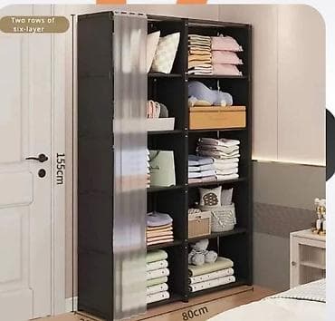 tamni vosak za namestaj: Modularni ormar/regał za odlaganje – dvoredni, šest nivoa - — 1