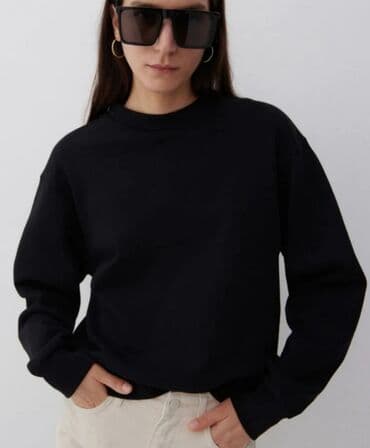 Dukserice: Dukserica bluza siroka sa ranflom na struku i rukavima — 1