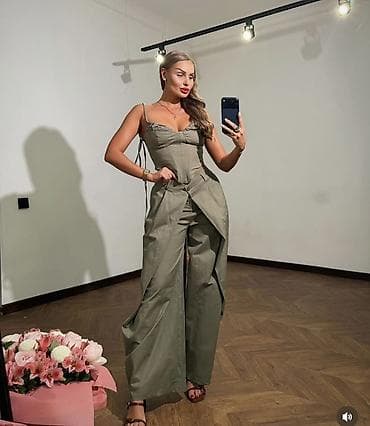 michael kors dresses: Dvodelni ženski komplet – korset top i široke pantalone sa preklopom — 6