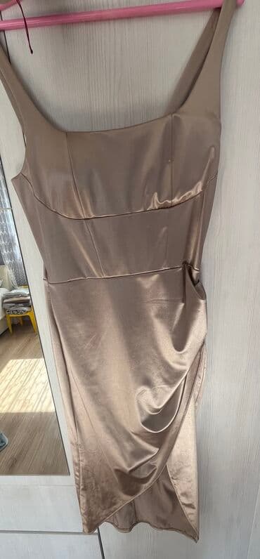 plavo bela haljina: Khan M, bоја - Zlatna, Večernji, maturski, Na bretele — 1