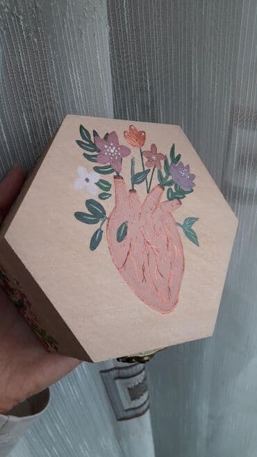 saksije sa nogicama: Jewelry box, Wood, color - Pink, New — 3