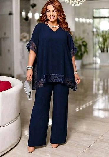 Kompleti: Damski komplet – elegantna tunika i pantalone širokog kroja Elegantan — 5