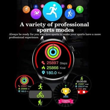 srebro ruma: 3100din Pametan Sat - model za 2023cu 1,28 inča veliki HD ekran u — 8