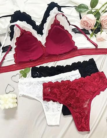 Brushalteri, Bralete: Čipkani set donjeg veša – bralette i tangice, vel. L - Stil: nežni — 1