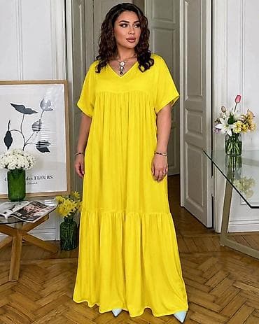 new yourker haljine: Ženska maxi haljina – boho kroj sa V-izrezom Haljina za punije XL 2XL — 2