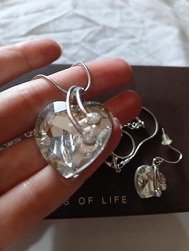 rulet sat cena: Set nakita – ogrlica, minđuše i prsten - Elegantan set sa kristalima — 3