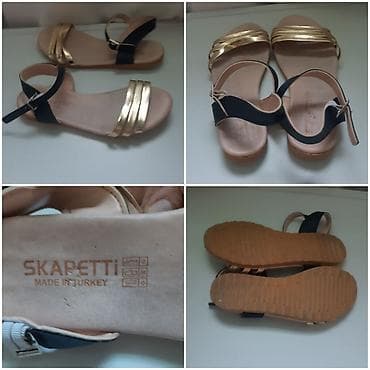 grcka prsti: SKAPETTI crno‑zlatne elegantne sandale - Proizvodnja: Made in Turkey — 4