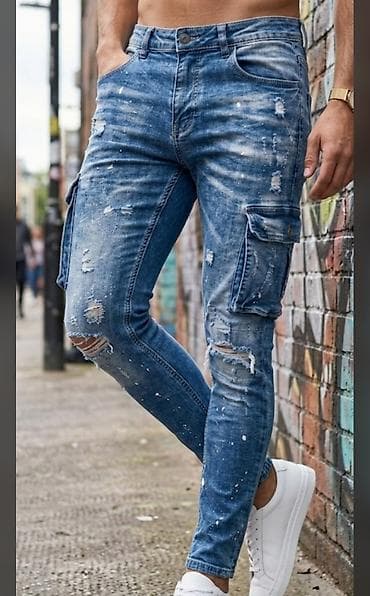prada muski: Muške slim-fit farmerke sa cargo džepovima - Model: uske/slim kroj — 1