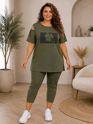 tn plave patike: Komplet za svakodnevno nošenje – plus size. - Tunika kratkih rukava i — 3