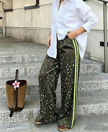 Pantalone: 🔥Ženske široke pantalone sa animal printom i bočnim prugama
✅2400 din — 5