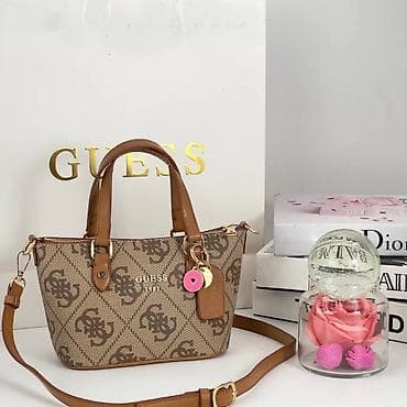italijanske torbe: Mini torba Guess 1981 – monogram platno - Model: mini tote/crossbody — 8