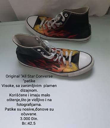 vodonepropusne cipele: Original Converse All Star – visoke patike sa zanimljivim plamen — 1