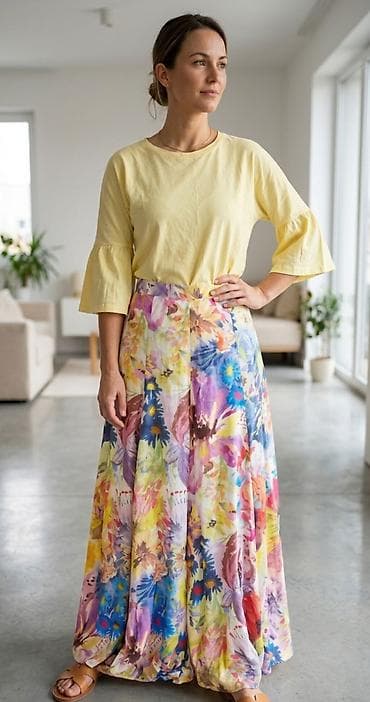 obuca simic cene: Komplet - Model: maksi suknja A-kroja sa blagim naborima i punim — 1