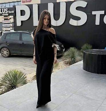 steznik za rame: Ženski komplet – bluza i pantalone širokog kroja - Dizajn: ležeran i — 7