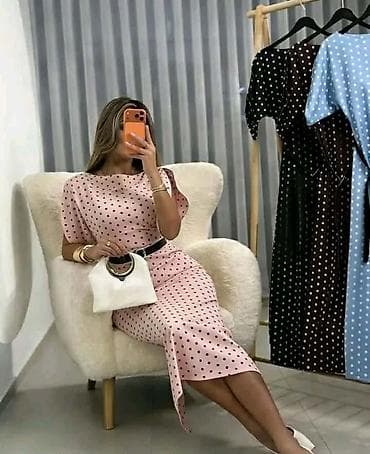 novi model tech fleece: Elegantna midi haljina na tufne. - Kroj struk naglašen kaišem,blago — 4