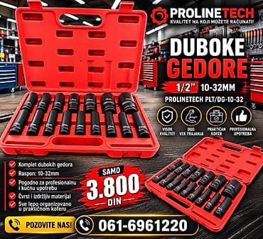 municija za heftalicu parkside: PROLINETECH duboke gedore 1/2", raspon 10–32 mm – model PLT/DG-10-32 — 1