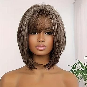 torbe za bebe: Perika – bob do ramena sa šiškama - Stil: klasični lob/bob do ramena — 4