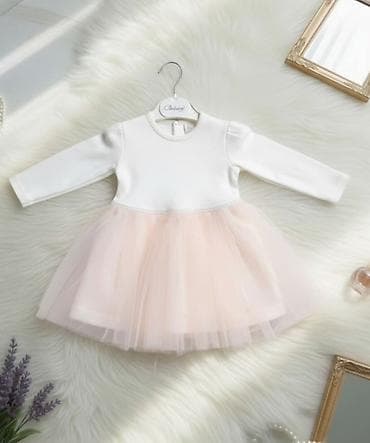 nike bele papuce: 🤍🌸 Pamučna bebi haljinica 🌸🤍 Nežna bela haljinica od pamuka, sa tilom — 1