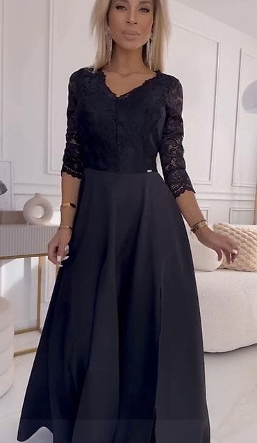 crne mindjuse: 🔥Elegantna duga crna haljina sa čipkom
✅1900 din — 2