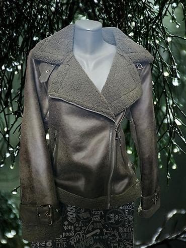 pantera jakne: Topla zimska jakna u maslinasto zelenoj boji. S-XL Ženska pilotska — 1