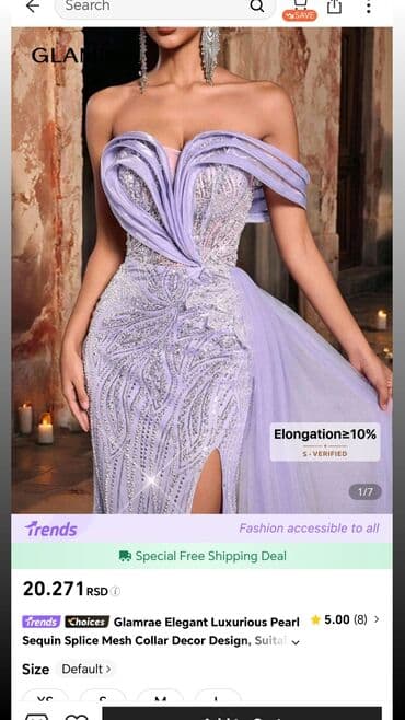 Luksuzna večernja haljina u boji lavande sa bogatim šljokicama i na lalafo.rs Luksuzna večernja haljina u boji lavande sa bogatim šljokicama i