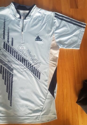 crno beli tech fleece: Adidas original sportska majica svetlo plava za sport ili trening — 3