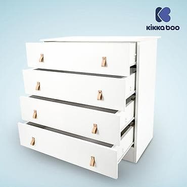 Komode i ormarići: KikkaBoo drvena komoda Elon White – model KKB4 Elegantna i — 3