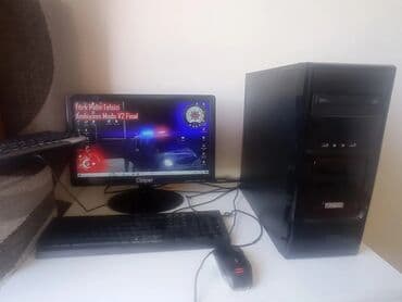 radio savica: Desktop računar koji sadrži monitor, kućište, tastaturu i miš. Monitor — 8