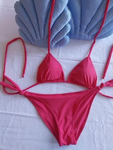 dublji kupaci: Ženski bikini komplet – jarko roze - Dvodijelni kupaći kostim u — 3