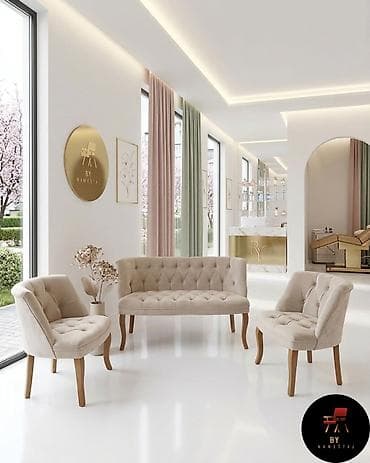 Stilske vitrine: Elegantni set tapaciranog nameštaja – dvosjed + 2 fotelje - Dizajn — 1