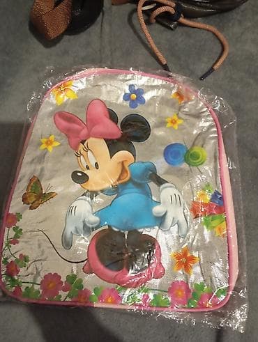 torbice za devojcice: Set torbi – 3 komada 1) Dečji ranac sa likom Minnie - Prednja strana — 2