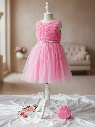 chanel bebe: Svečana roze haljina za devojčice sa torbicom Čarobna, elegantna — 1