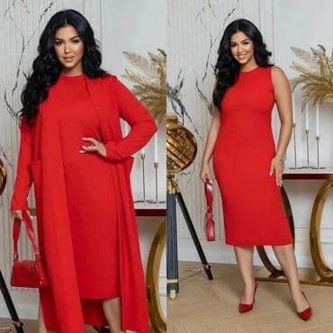 KOMPLETI ZA PUNIJE🔥 Haljina + kardigan od taslamskog pamuka Velicine — 2