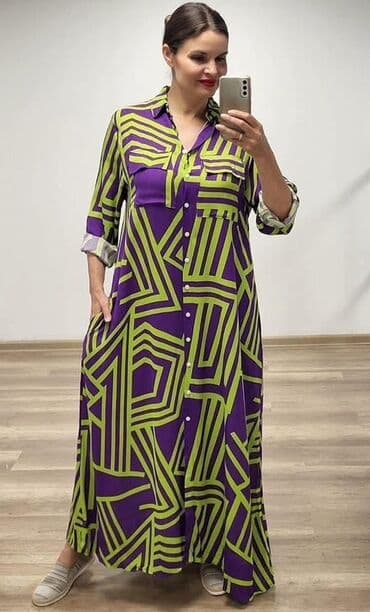 mokasine beograd: One size, bоја - Zelena, Oversize, Dugih rukava — 3