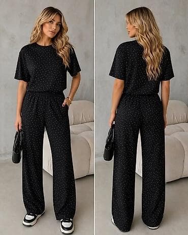 Overalls: Dvodijelni ženski komplet – majica i široke pantalone - Kroj — 2