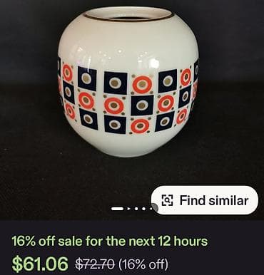 cena dukata: Vaza nova 1958 do 1976g.Lichte,Nemacka. Nemacka nova vaza sve na njoj — 2