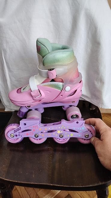 Kids' Clothes: Yvolution roleri neon combo vel 34-37 Koriscene dva puta samo tockici — 4