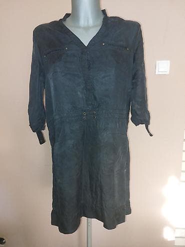 pull and bear sakoi: TUNIKA/HALJINA Crna dugačka tunika S veličine. 58% cupro, 42% viskoza — 1