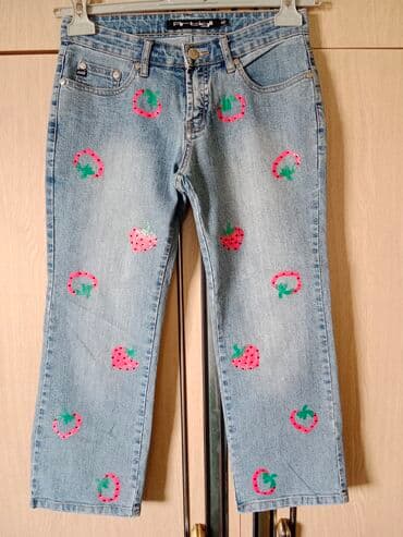 pantalone od vestacke koze: Farmerke Artikli italijanske jagodice Veličina 40 italijanski naš 36 — 1