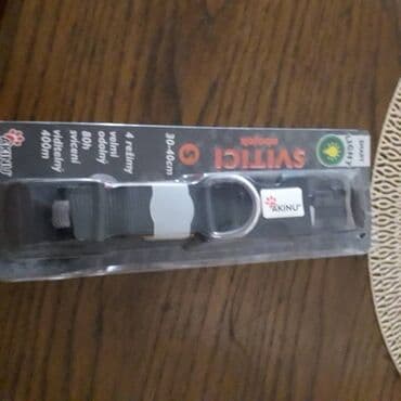Oprema za kućne ljubimce: Svetleća ogrlica za pse "AKINU" veličine S (30-40cm) u crnoj boji — 1