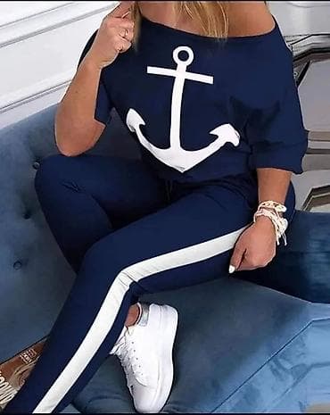 kaputi mona: Ženski komplet – majica i trenerka s nautickim motivom - Gornji deo — 2