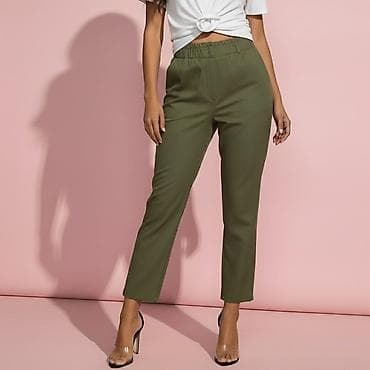 torbe od teksasa: ✅Ženske ravne pantalone sa elastičnim pojasom - Kroj: ravne nogavice — 5