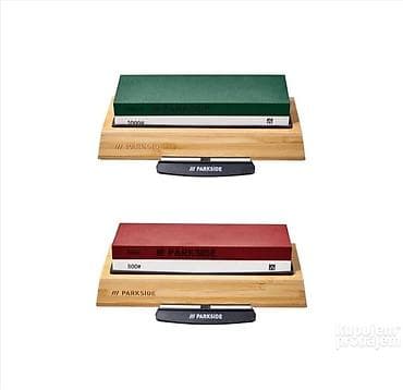 Električne bušilice: PARKSIDE dvostrani kamen za oštrenje noževa sa postoljem - — 1