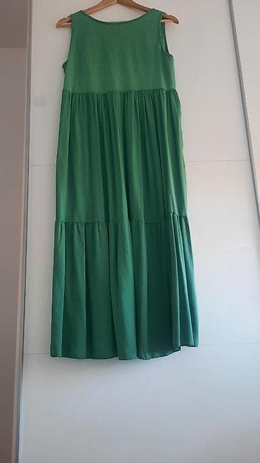 massimo dutti baletanke: Zelena maxi haljina bez rukava - Kroj: širok, lepršav A-kroj sa — 3